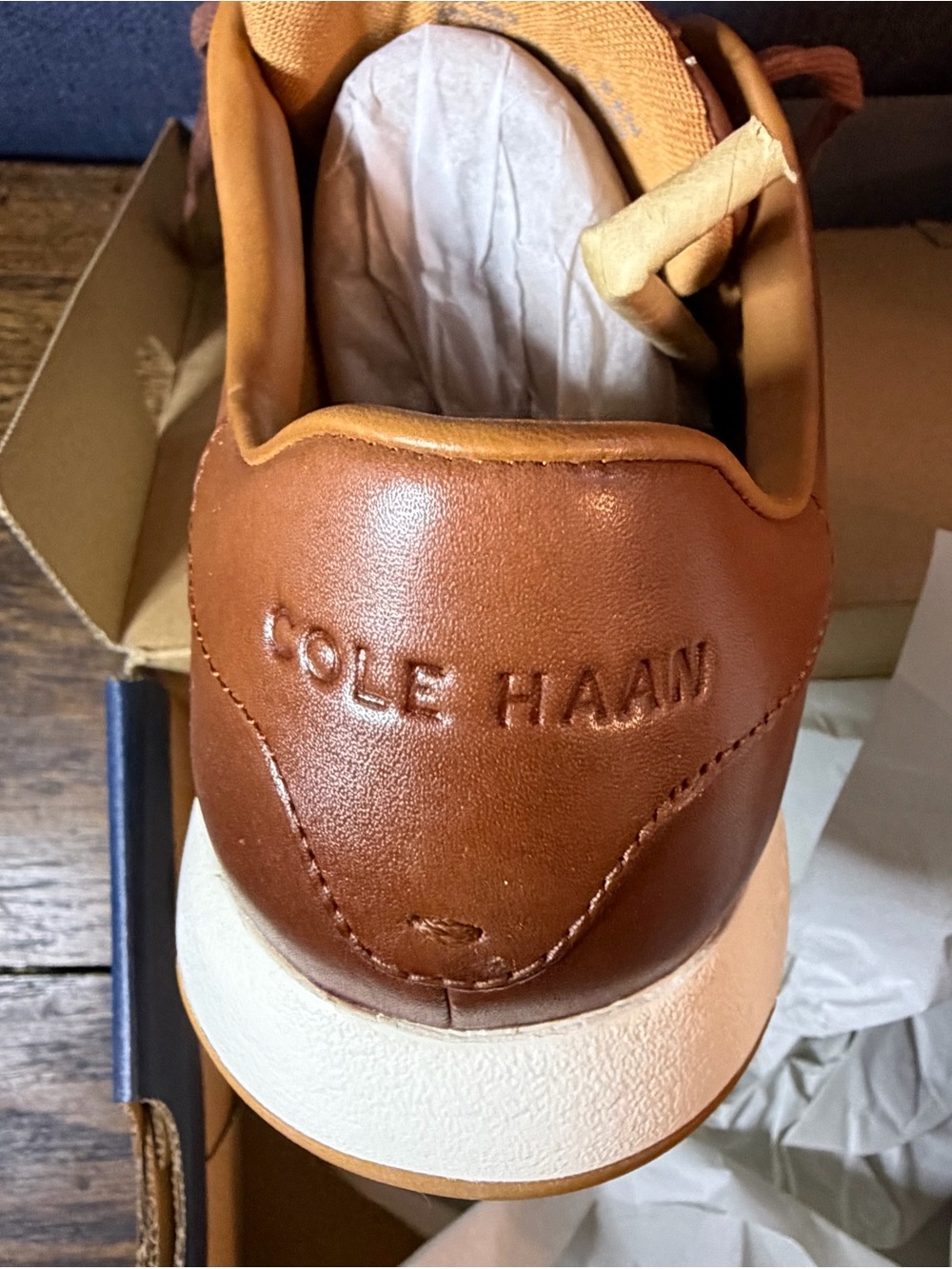 Cole Haan Grandpro Chestnut Leather Low-Top Sneakers - Picture 3 of 9